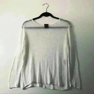 Eileen Fisher Textured Blouse White Size Medium